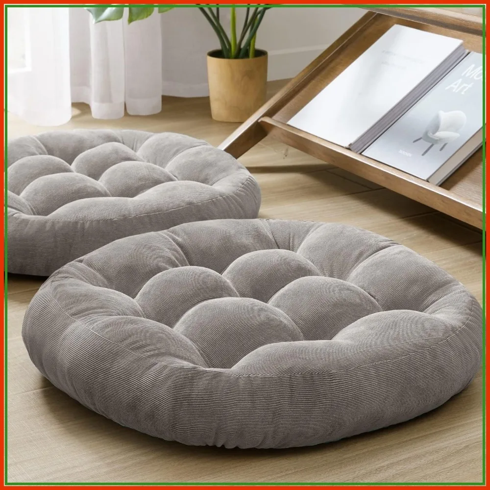 Set of 2 Round Floor Pillows for Adults, 22 Inch Corduroy Meditation Cushions for Tatami Living Room, Grey
Set of 2 Round Floor Pillows for Adults, 22 Inch Corduroy Meditation Cushions for Tatami Living Room, Grey