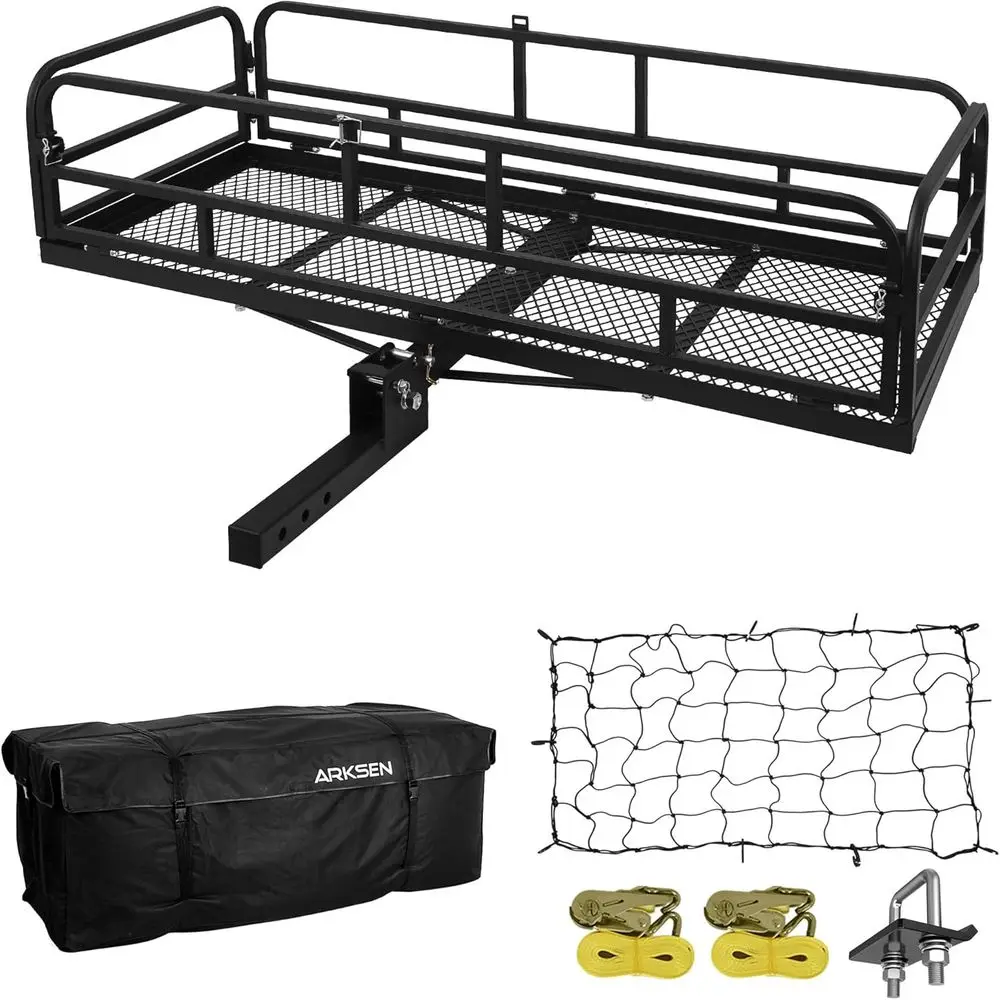 60 x 25 x 14 Heavy-Duty Cargo Rack with Bag, Net, Stabilizer & Straps, 500 lbs Capacity, 2 Hitch, for SUVs & Pickups - Ideal for
60 x 25 x 14 Heavy-Duty Cargo Rack with Bag, Net, Stabilizer & Straps, 500 lbs Capacity, 2 Hitch, for SUVs & Pickups - Ideal for
