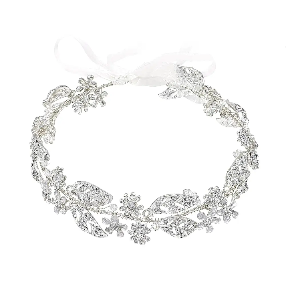 Rose Gold Wedding Headband Flower Leaves Design Hair Vine Bridal Headpiece Wedding Hair Accessories (Silver)
Rose Gold Wedding Headband Flower Leaves Design Hair Vine Bridal Headpiece Wedding Hair Accessories (Silver)