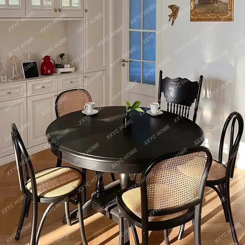 Jretro solid wood dining table medieval carved high-end dining table
Jretro solid wood dining table medieval carved high-end dining table