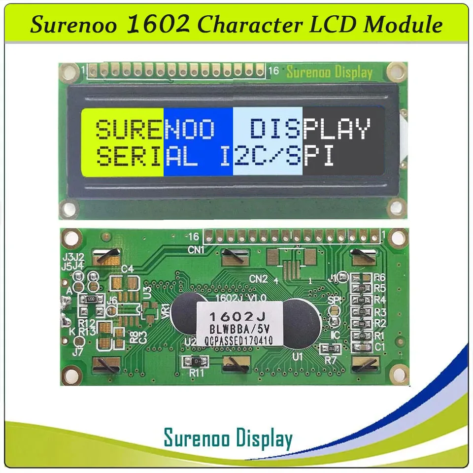 Дисплейный модуль Surenoo Serial SPI I2C 1602 162 16*2 с ЖК-экраном и LED-подсветкой, встроенный контроллер AIP31068
Дисплейный модуль Surenoo Serial SPI I2C 1602 162 16*2 с ЖК-экраном и LED-подсветкой, встроенный контроллер AIP31068