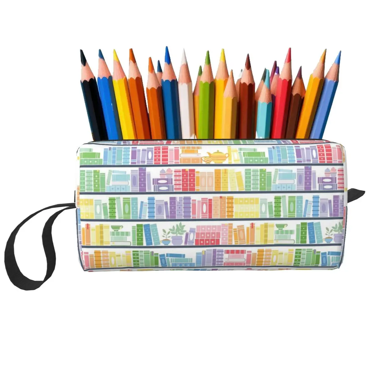 Rainbow Books Shelf Pattern Pencil Case for Kids School Pen Box Pencil Bag Stationery Supplies Travel Women Cosmetic Bag
Rainbow Books Shelf Pattern Pencil Case for Kids School Pen Box Pencil Bag Stationery Supplies Travel Women Cosmetic Bag