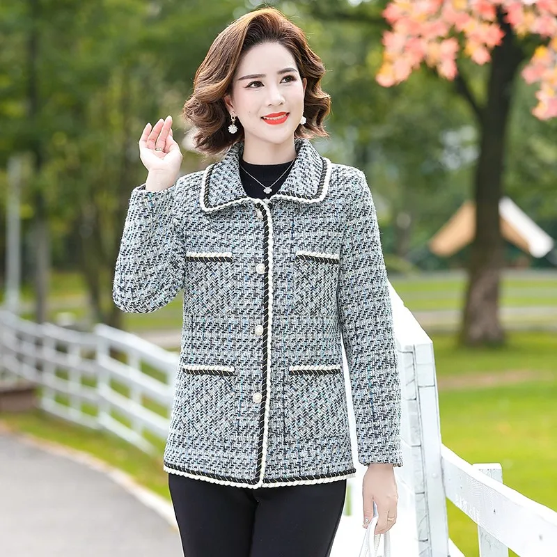 Elegant Weave Plaid Women Blazer Pocket Causal Tweed Coat Office Ladies Suit Jacket
Elegant Weave Plaid Women Blazer Pocket Causal Tweed Coat Office Ladies Suit Jacket