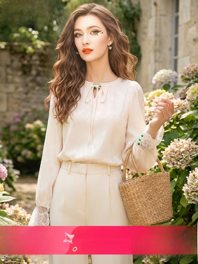 Elegant Floral Print Long Sleeve Shirt Women's Spring Fashion Design Sense Top Sweet And Mature Phi Meng Wooden Ear
Elegant Floral Print Long Sleeve Shirt Women's Spring Fashion Design Sense Top Sweet And Mature Phi Meng Wooden Ear