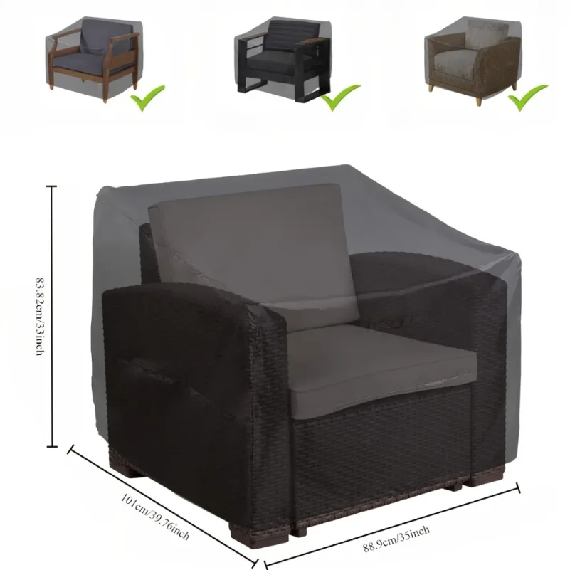 Durable Black Outdoor Chair Cover - Waterproof Terrace Furniture Protective Cover for Deep Seat Leisure Chairs
Durable Black Outdoor Chair Cover - Waterproof Terrace Furniture Protective Cover for Deep Seat Leisure Chairs