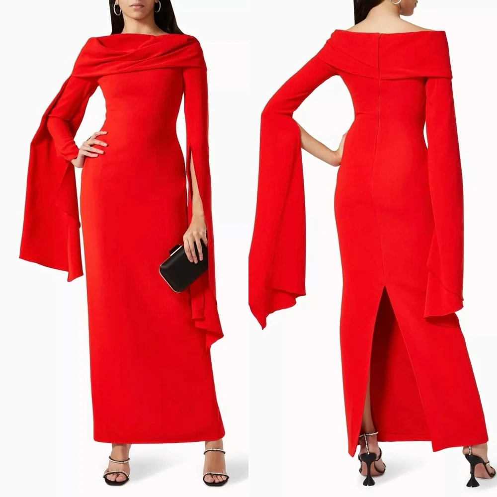 Customized Jersey Pleat Off-the-shoulder Straight Midi Dresses Bespoke Occasion Simple Women's Evening Woman Elegant Party
Customized Jersey Pleat Off-the-shoulder Straight Midi Dresses Bespoke Occasion Simple Women's Evening Woman Elegant Party