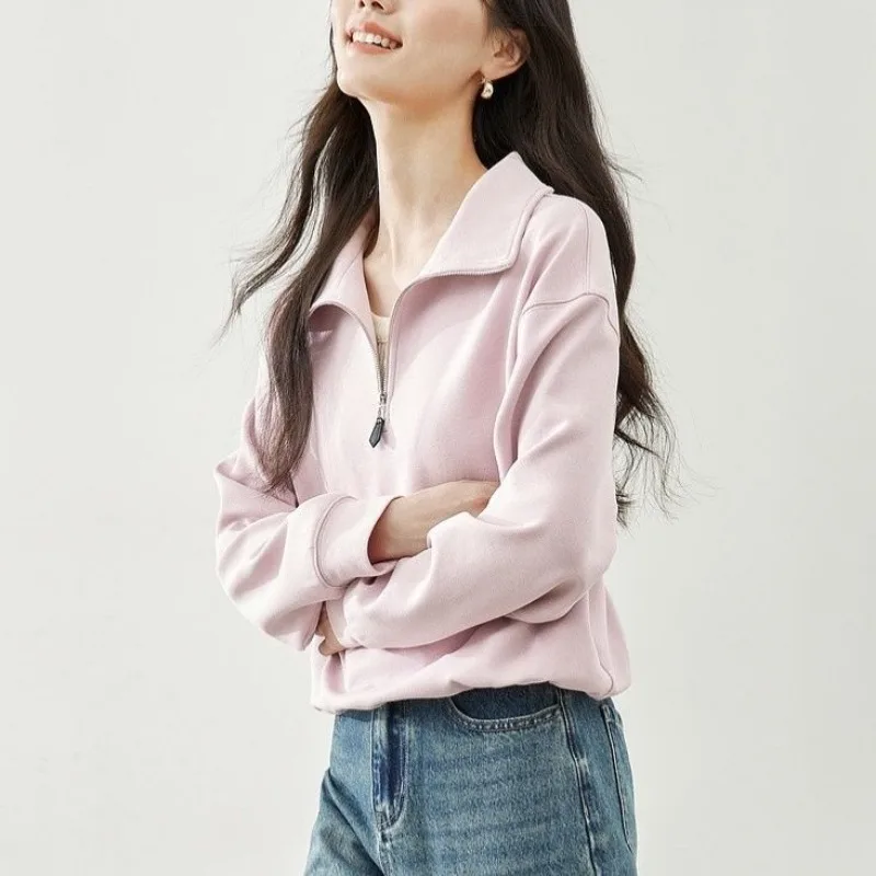 Semi-zipper Solid Color Short Sweatshirt for Women Loose Autumn New Casual Slim Pullover Long-sleeved Stand-up Collar Top
Semi-zipper Solid Color Short Sweatshirt for Women Loose Autumn New Casual Slim Pullover Long-sleeved Stand-up Collar Top