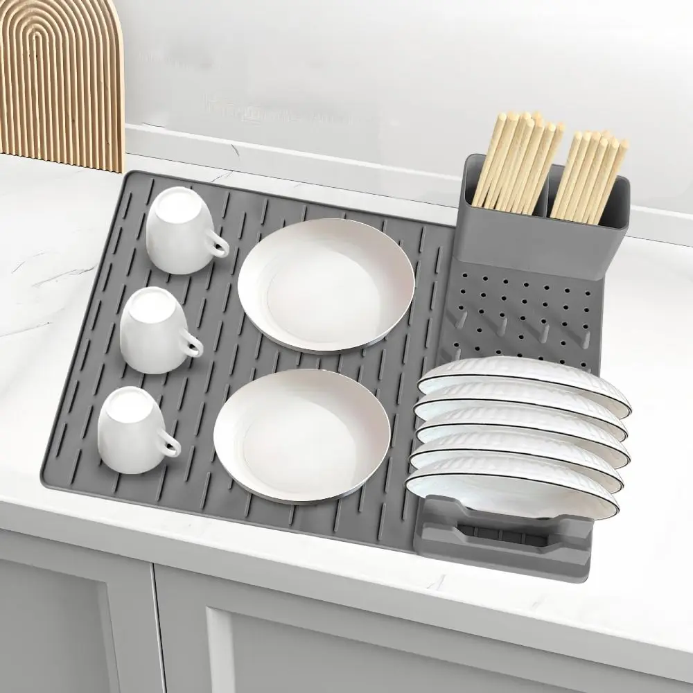 Silicone Dish Drying Rack Heat-resistant Drain Design Dish Drying Mat Thickened Folding Sink Dish Organizer Plate Bowl Cup
Silicone Dish Drying Rack Heat-resistant Drain Design Dish Drying Mat Thickened Folding Sink Dish Organizer Plate Bowl Cup