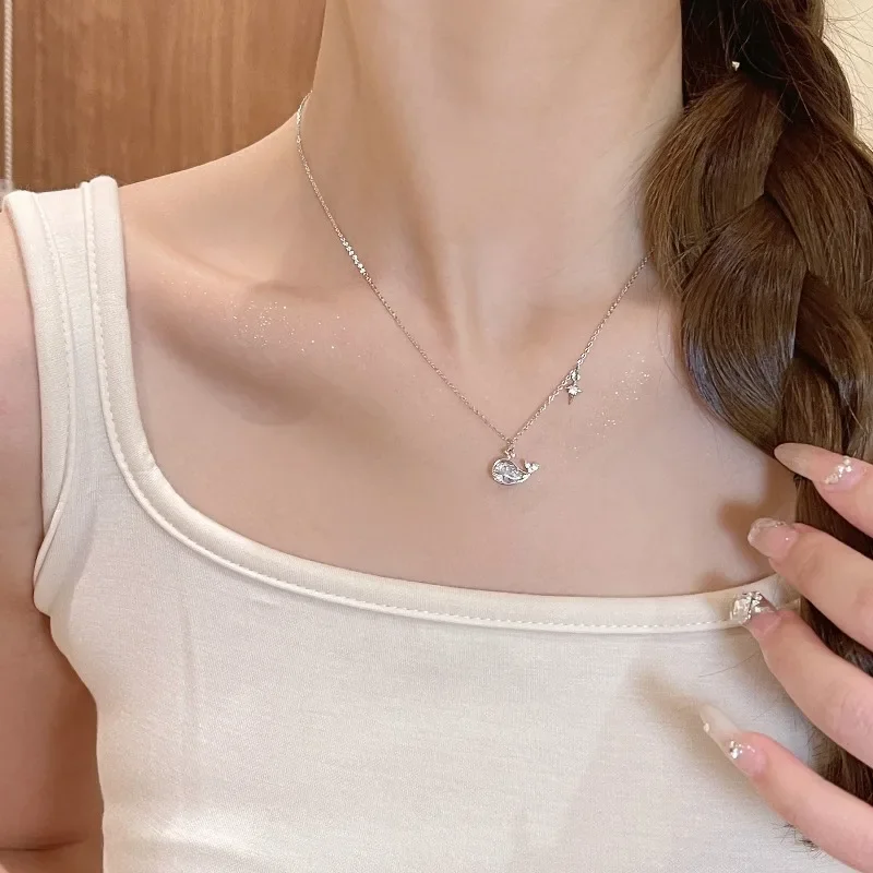 Blue Little Whale Necklace Light Luxury Niche Dolphin Female Cute Student Collarbone Chain Temperament Personality Simple Neckla
Blue Little Whale Necklace Light Luxury Niche Dolphin Female Cute Student Collarbone Chain Temperament Personality Simple Neckla