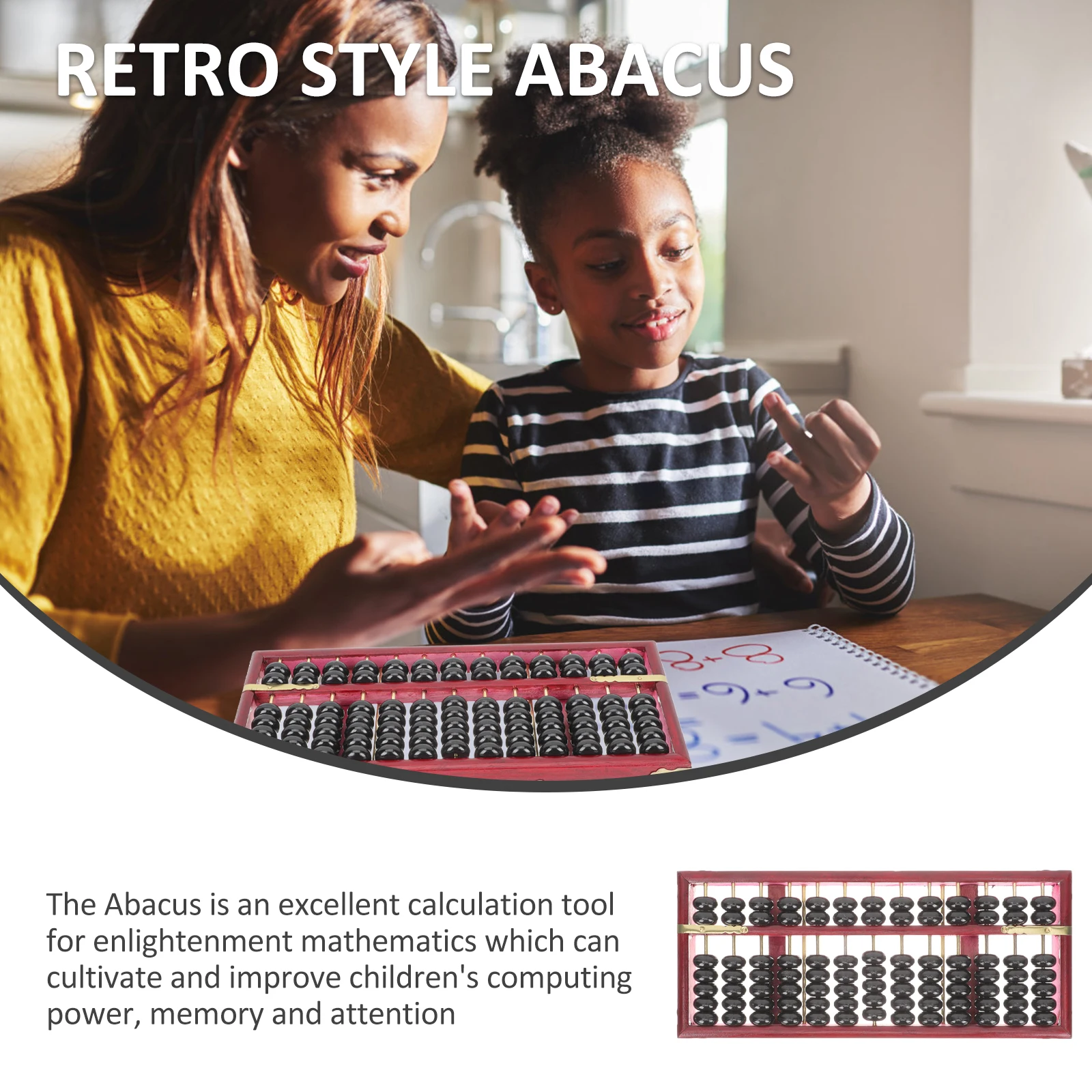 Retro 13 Column 7 Beads Abacus Kids Safe Wood Iron Portable School Math Toy Wooden Decor Wealth Expression
Retro 13 Column 7 Beads Abacus Kids Safe Wood Iron Portable School Math Toy Wooden Decor Wealth Expression