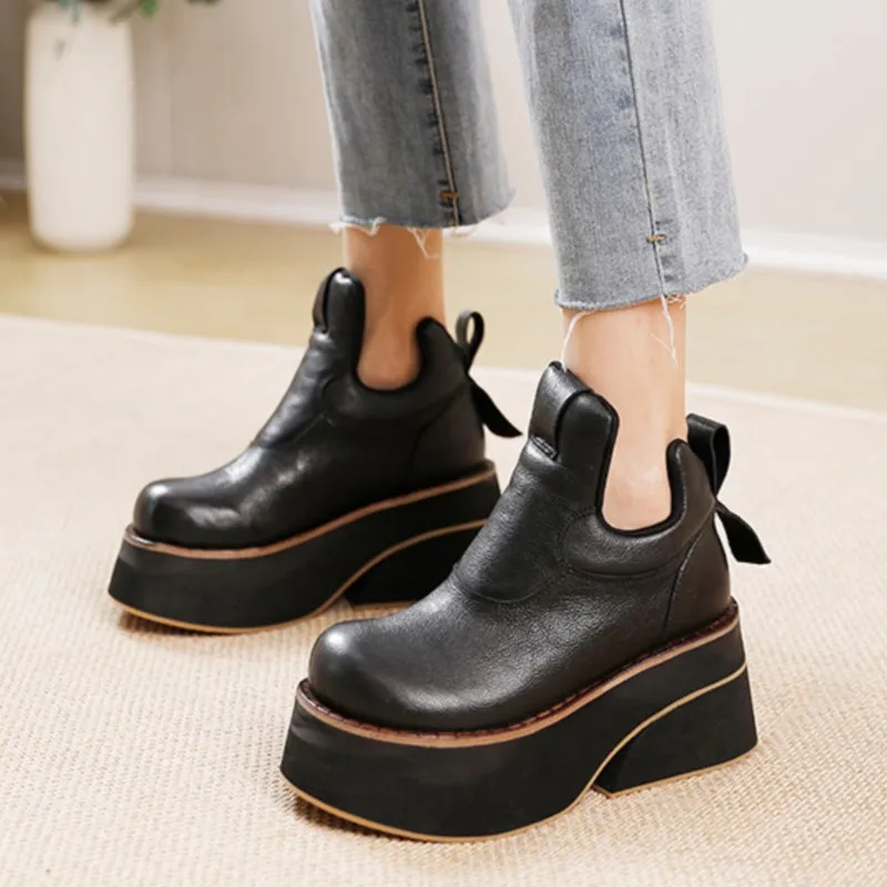 GKTINOO 10cm Women Platform Shoes 2024 Autumn Winter New Vintage Round Toe Solid Color Thick Soled Short Boots
GKTINOO 10cm Women Platform Shoes 2024 Autumn Winter New Vintage Round Toe Solid Color Thick Soled Short Boots