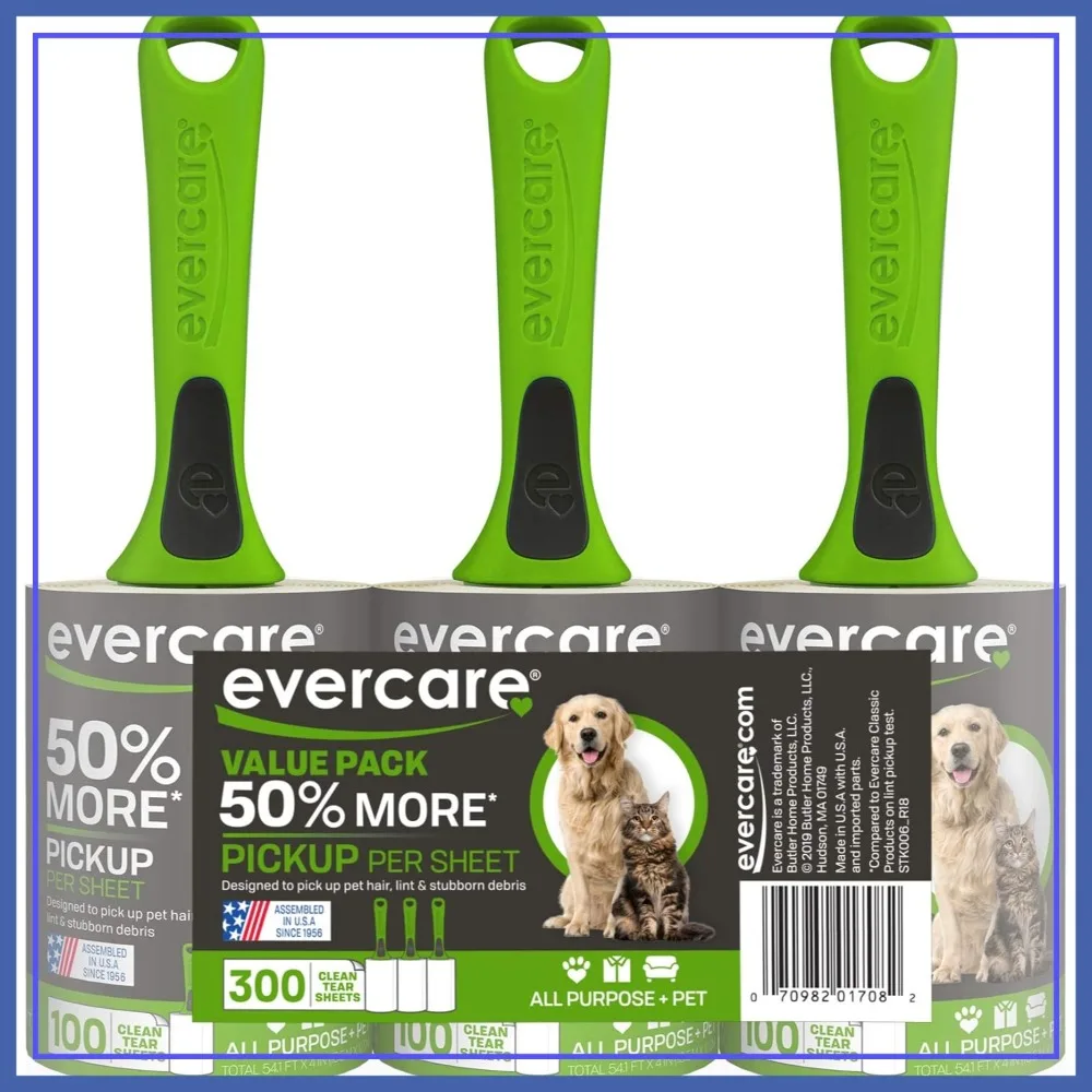 Pet Hair Lint Rollers, 100 Easy-Tear Sheets Per Roll, Reusable Sticky Roller for Furniture, Clothing & Cars, Set of 3
Pet Hair Lint Rollers, 100 Easy-Tear Sheets Per Roll, Reusable Sticky Roller for Furniture, Clothing & Cars, Set of 3