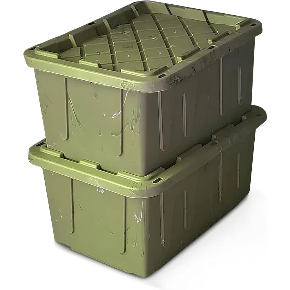 2-Pack Durabilt Tote, Heavy Duty Plastic Storage Bins with Lids, 27 Gallon, Green Camo - Stackable Organizing Containers for Hom
2-Pack Durabilt Tote, Heavy Duty Plastic Storage Bins with Lids, 27 Gallon, Green Camo - Stackable Organizing Containers for Hom
