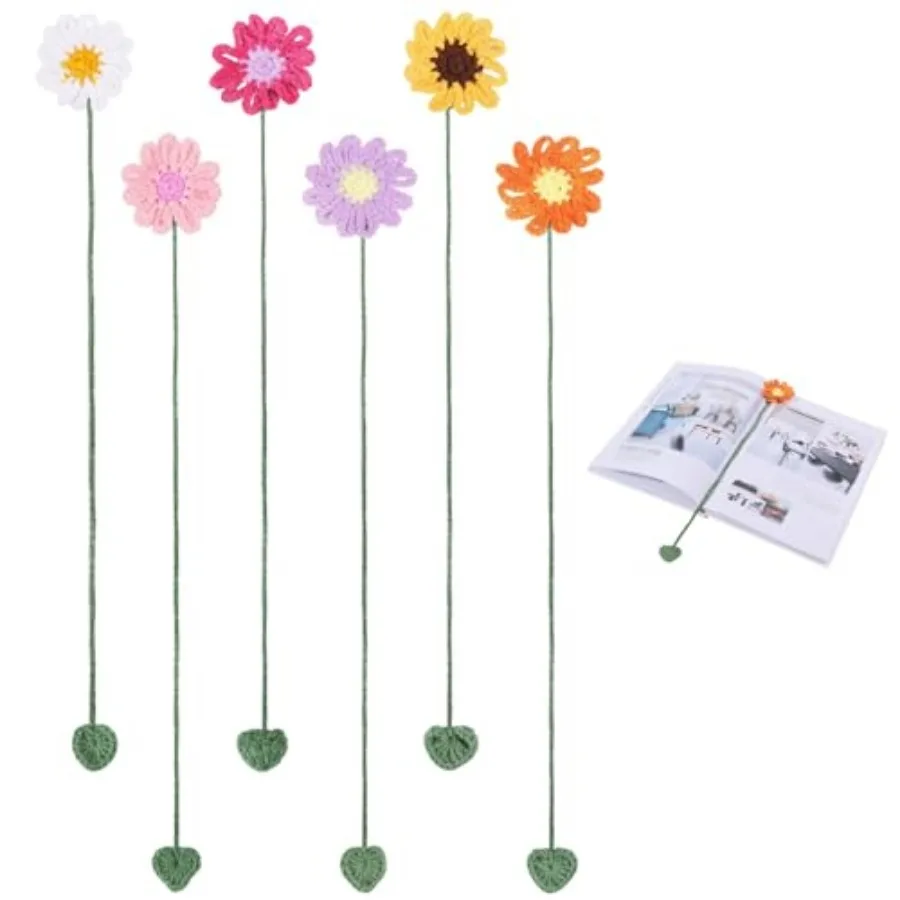 6 Pcs Sunflower Crochet Bookmarks for Women Flowers Knitted Book Mark Knitted Curtain Tie Car Ornaments Unique Bookmark Gifts f
6 Pcs Sunflower Crochet Bookmarks for Women Flowers Knitted Book Mark Knitted Curtain Tie Car Ornaments Unique Bookmark Gifts f