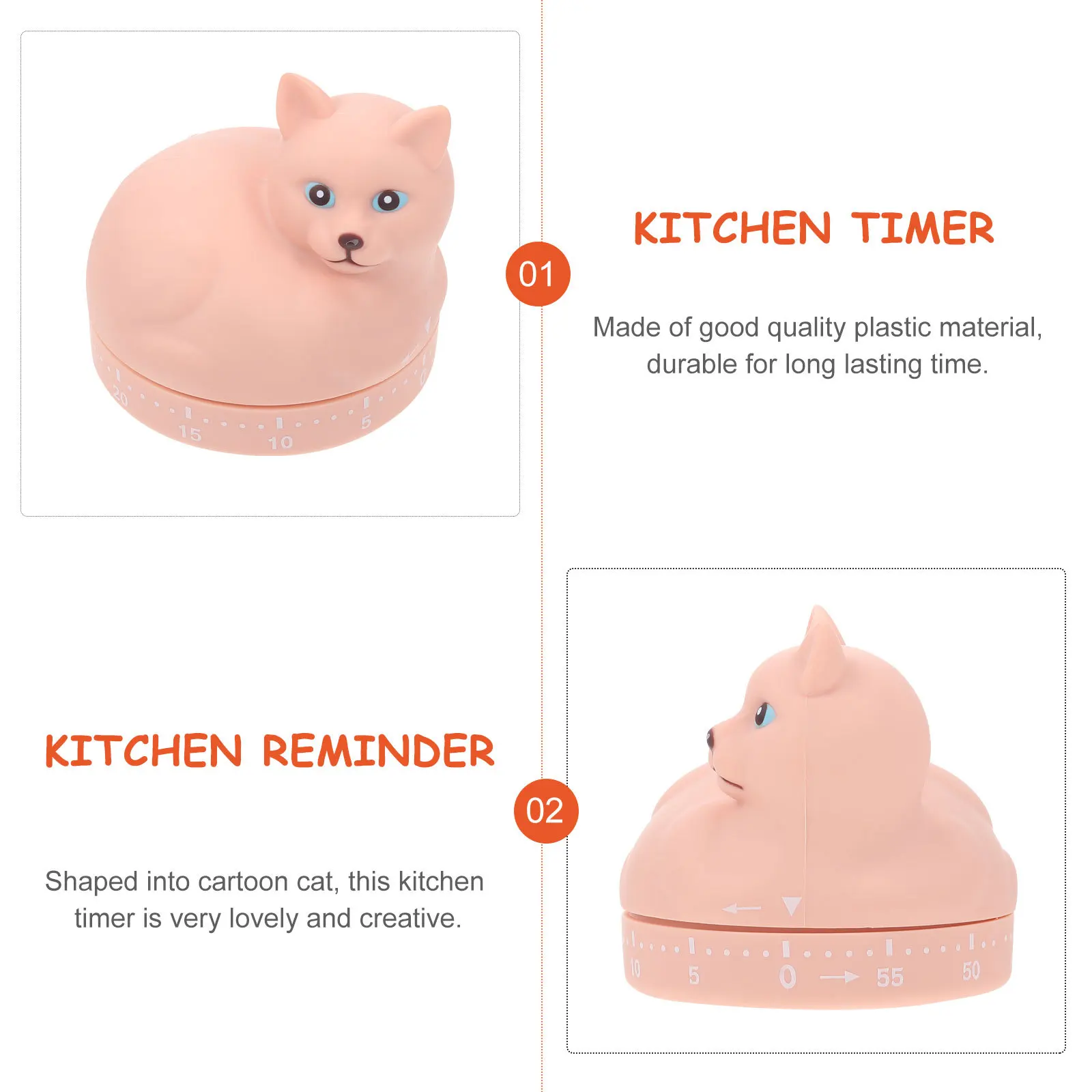 1pc Kitchen Timer Cartoon Cat Mechanical Countdown Baking Reminder For Cooking Student Time Management Household Use Wind Up
1pc Kitchen Timer Cartoon Cat Mechanical Countdown Baking Reminder For Cooking Student Time Management Household Use Wind Up