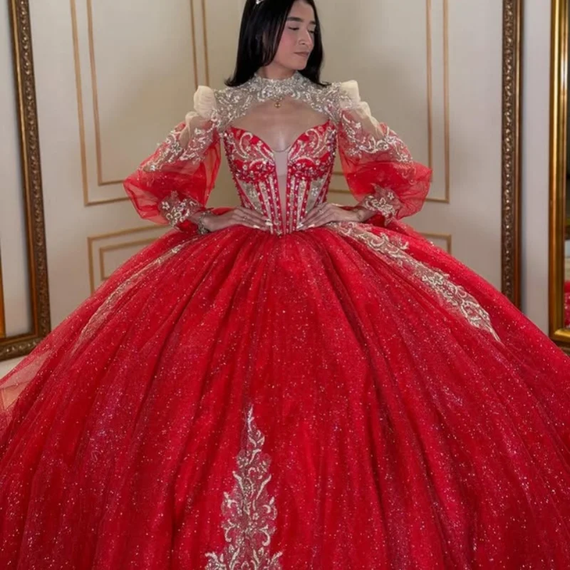 Блестящие красные платья Quinceanera по индивидуальному заказу с открытыми плечами и аппликацией из пайеток, кружевное многослойное платье с длинным хвостом, Vestido 15, Quinceanera
Блестящие красные платья Quinceanera по индивидуальному заказу с открытыми плечами и аппликацией из пайеток, кружевное многослойное платье с длинным хвостом, Vestido 15, Quinceanera