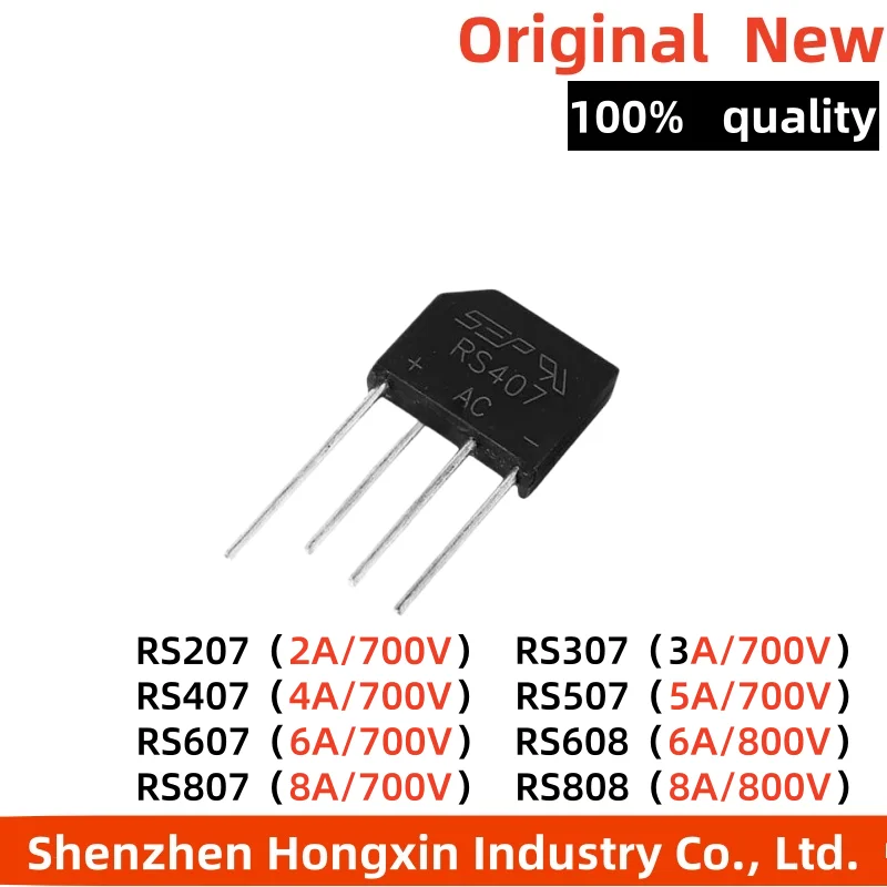 10 pieces of RS207/RS307/RS407/RS507/RS608/RS808/RS607/RS807 flat bridge/rectifier bridge stack
10 pieces of RS207/RS307/RS407/RS507/RS608/RS808/RS607/RS807 flat bridge/rectifier bridge stack