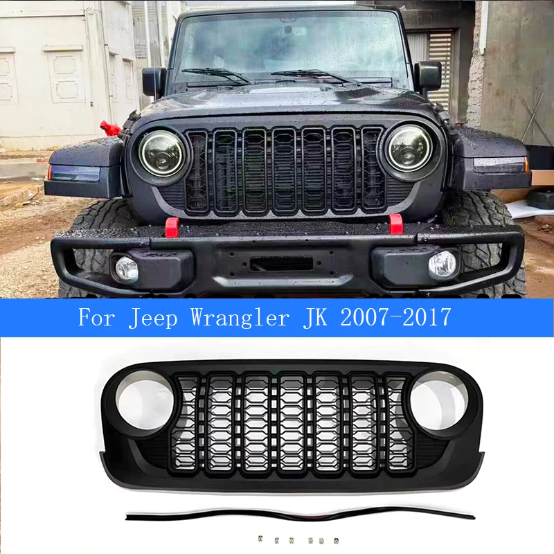 For Jeep Wrangler JK 2007-2017 Upgrade Grill JK Style New Design Decoration Black Front Bumper Mesh Grille Racing Grills
For Jeep Wrangler JK 2007-2017 Upgrade Grill JK Style New Design Decoration Black Front Bumper Mesh Grille Racing Grills