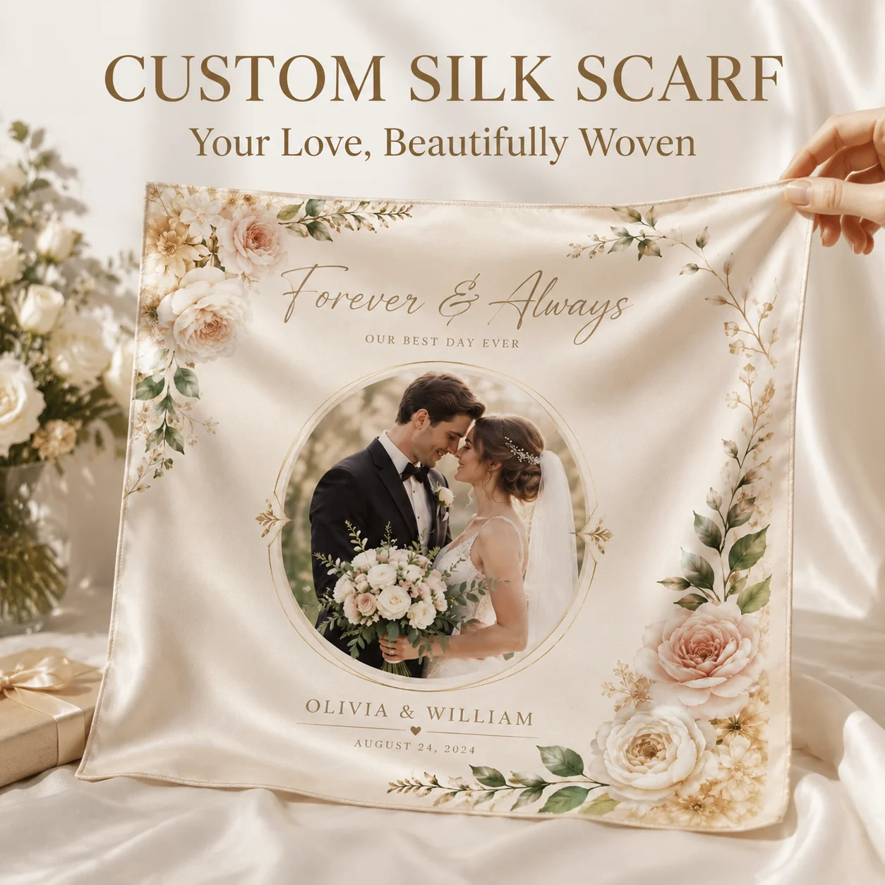 Custom Silk Feeling Scarf Wedding Guest Gift Personalized Bridesmaid Scarf
Custom Silk Feeling Scarf Wedding Guest Gift Personalized Bridesmaid Scarf