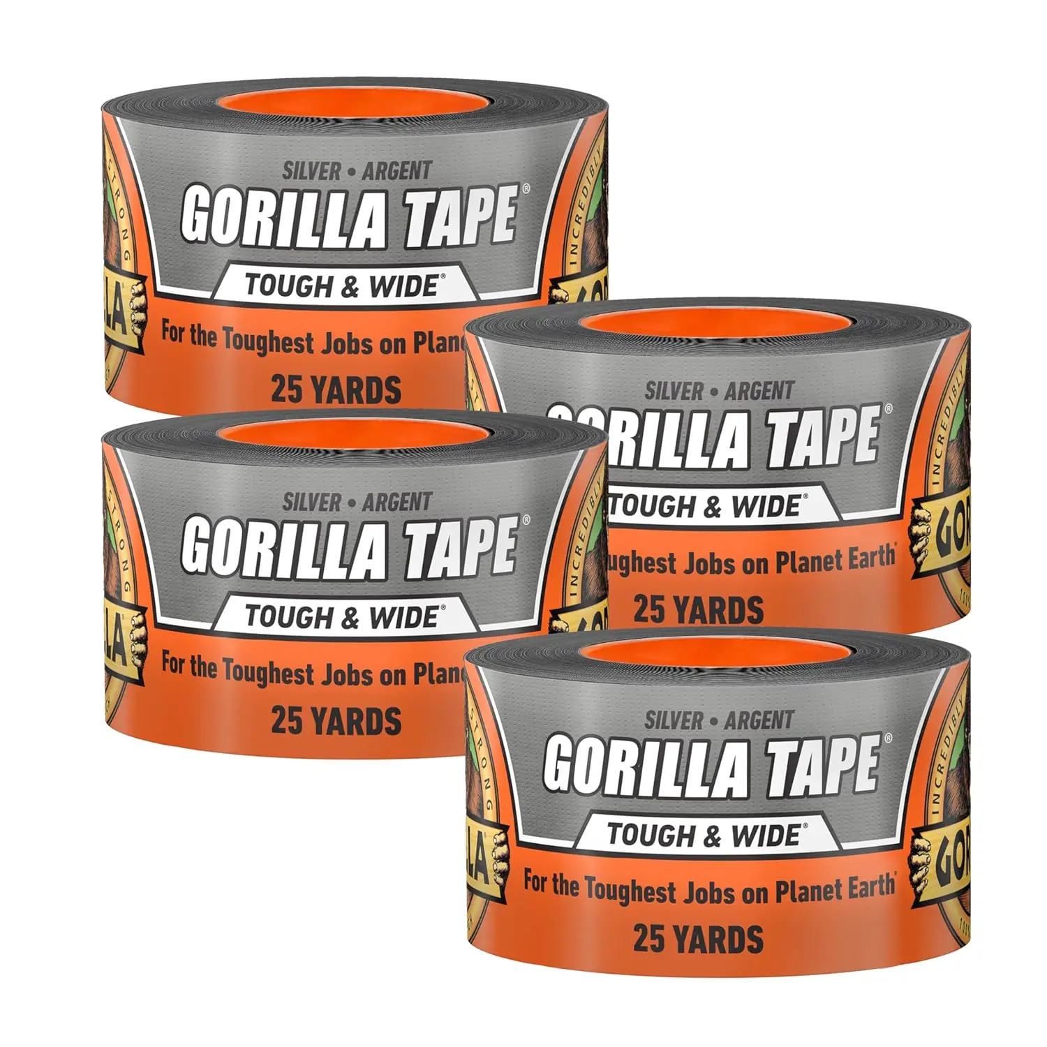 Tape Tough & Wide, Silver Tape, 2.88" x 25 yd (Pack of 4) - Heavy Duty and Weather Resi nt for Indoor or Outdoor
Tape Tough & Wide, Silver Tape, 2.88" x 25 yd (Pack of 4) - Heavy Duty and Weather Resi nt for Indoor or Outdoor