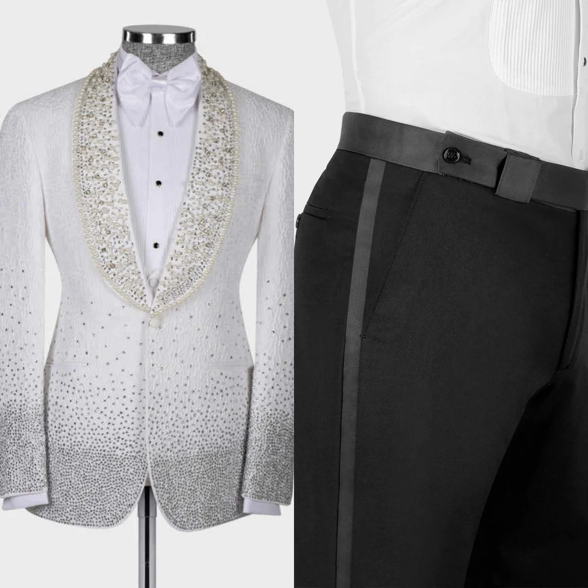 Floral Pattern Mens Wedding Tuxedos Beading Shawl Lapel Men Pants Suits Prom Birthday Jacket Formal Groom Wear 3 Pieces Sets
Floral Pattern Mens Wedding Tuxedos Beading Shawl Lapel Men Pants Suits Prom Birthday Jacket Formal Groom Wear 3 Pieces Sets