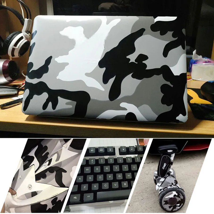 Matte Arctic Black White Gray Camouflage Vinyl Foil Film For Car Hood Roof Motorbike Wrap Covering With Air Bubble Free
Matte Arctic Black White Gray Camouflage Vinyl Foil Film For Car Hood Roof Motorbike Wrap Covering With Air Bubble Free