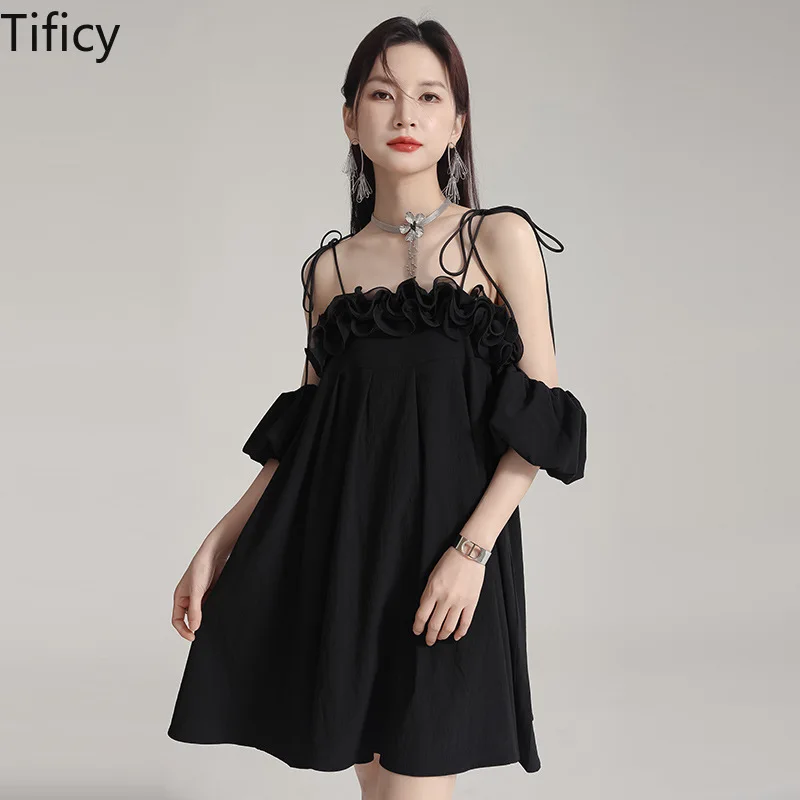 TIFICY French Style Ruffled Edge Off The Shoulder Short Sleeved Camisole Dress Women's Summer Lace Up Holiday Fairy Dresses
TIFICY French Style Ruffled Edge Off The Shoulder Short Sleeved Camisole Dress Women's Summer Lace Up Holiday Fairy Dresses