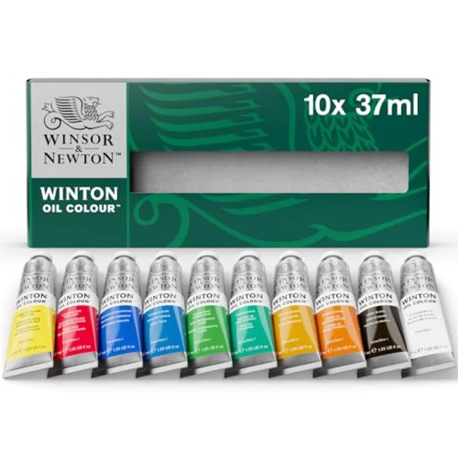 Winton Oil Color Paint, Starter Set, 10 x 37ml Tubes, 1.25 Fl Oz Pack of 10
Winton Oil Color Paint, Starter Set, 10 x 37ml Tubes, 1.25 Fl Oz Pack of 10