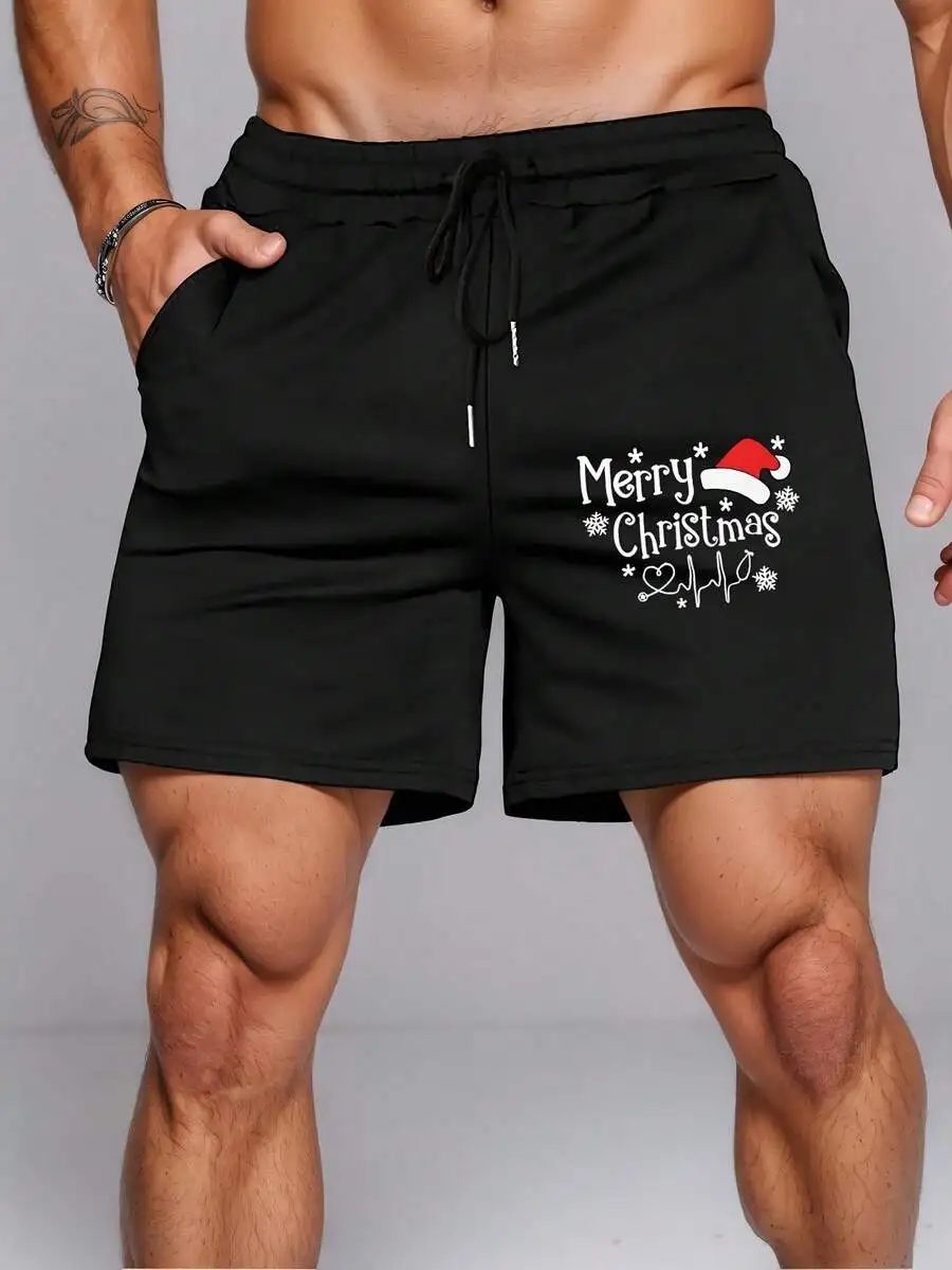 Mens Black Christmas Print Drawstring Shorts Casual Leisure Sport Shorts
Mens Black Christmas Print Drawstring Shorts Casual Leisure Sport Shorts