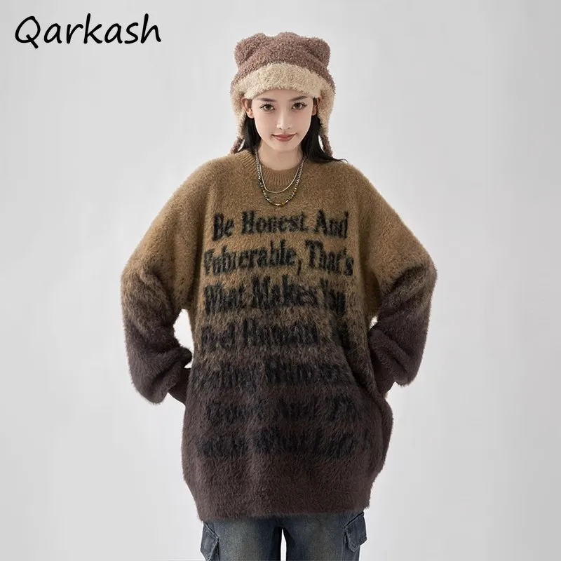 свитера женские дизайнерские градиентные буквы осень-зима американская мода уличные мягкие восковые свободные пуловеры с круглым вырезом и длинными рукавами
свитера женские дизайнерские градиентные буквы осень-зима американская мода уличные мягкие восковые свободные пуловеры с круглым вырезом и длинными рукавами