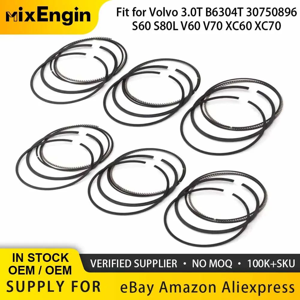 Engine Parts 6x Piston Ring Sets STD 82mm Fit 3.0 T6 AWD B6304T For Volvo S60 S80L V60 V70 XC60 XC70 3.0T L6 GAS DOHC 30750896
Engine Parts 6x Piston Ring Sets STD 82mm Fit 3.0 T6 AWD B6304T For Volvo S60 S80L V60 V70 XC60 XC70 3.0T L6 GAS DOHC 30750896