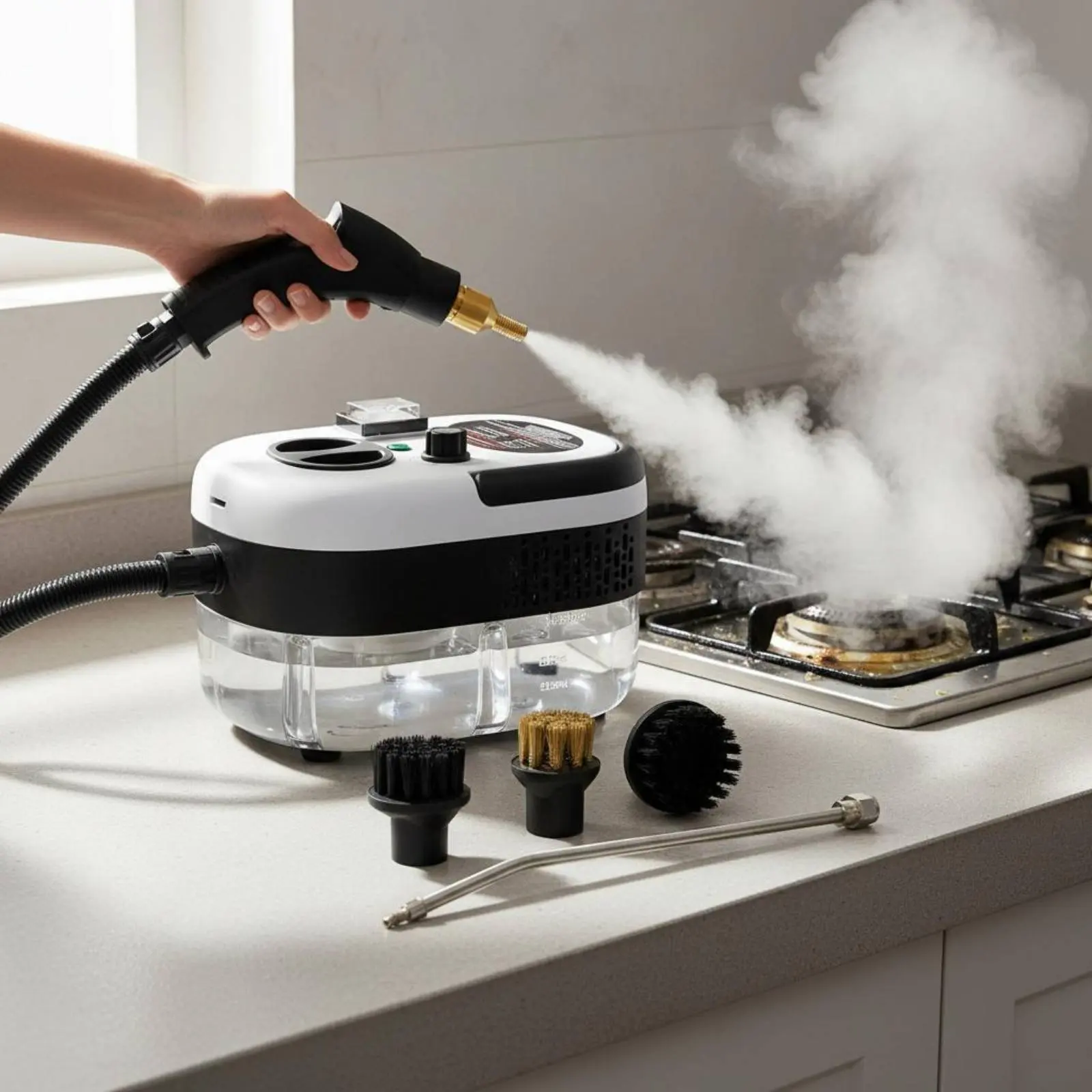 High Pressure Steam Cleaner 1200 Ml Water Reservoir Portable Steam Cleaner Household Tool 2500W 6 Adjustable Gears
High Pressure Steam Cleaner 1200 Ml Water Reservoir Portable Steam Cleaner Household Tool 2500W 6 Adjustable Gears