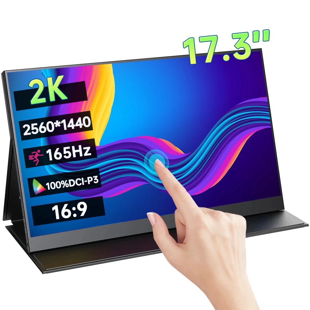 17.3 Inch 2K 165Hz Touchscreen Portable Monitor 100%DCI-P3 16:9 HDR 1MS FreeSync IPS Screen Game Display For PC XBox PS5 Switch
17.3 Inch 2K 165Hz Touchscreen Portable Monitor 100%DCI-P3 16:9 HDR 1MS FreeSync IPS Screen Game Display For PC XBox PS5 Switch