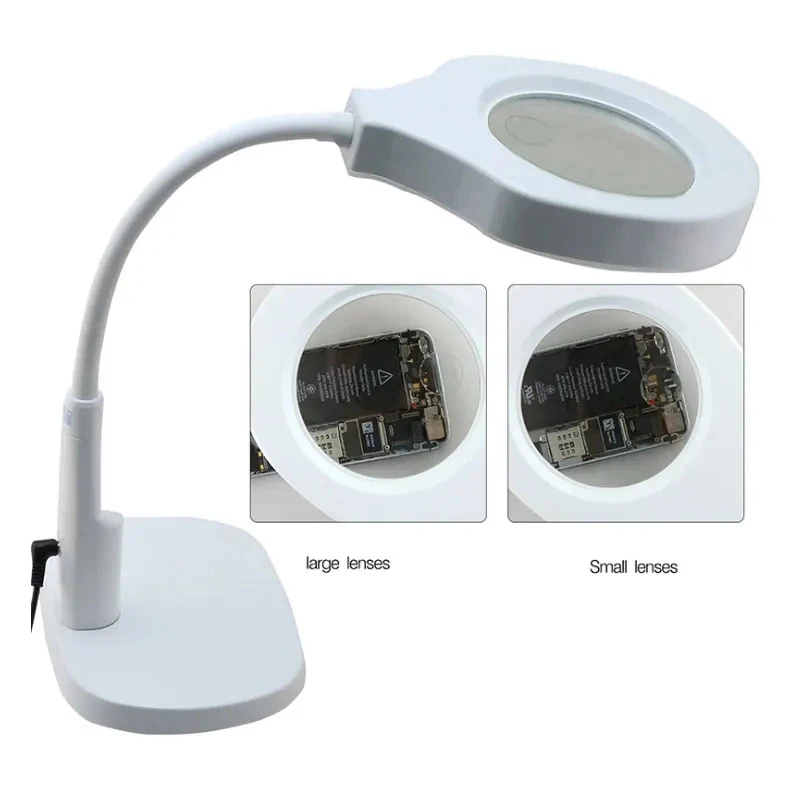 BST-9145T/9145 White and Black Desk Magnifier Lamp LED 5-12X Illuminating Light Magnifying Glass for Mobile phone repair tool
BST-9145T/9145 White and Black Desk Magnifier Lamp LED 5-12X Illuminating Light Magnifying Glass for Mobile phone repair tool