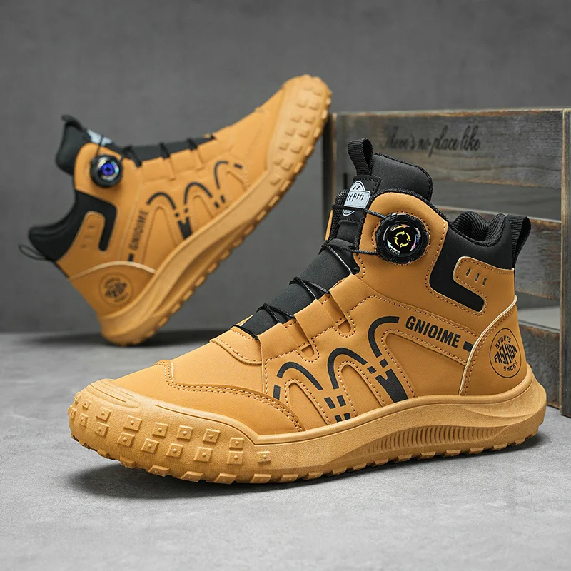 British Style Fashion Khaki Men's Ankle Boots Breathable Leather Casual Boots Men Lace-up High-top Shoes Men botas para hombre
British Style Fashion Khaki Men's Ankle Boots Breathable Leather Casual Boots Men Lace-up High-top Shoes Men botas para hombre
