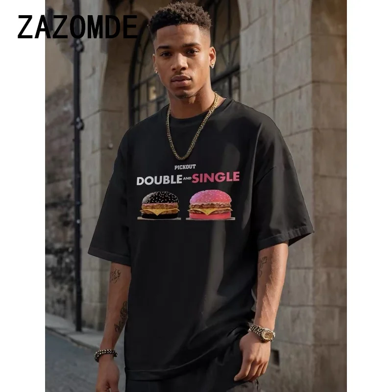 ZAZOMDE Summer Fashion Heavyweight Retro Men's Burger 100% Cotton Printed Round Neck High Quality Casual Fitness Street T-shirt
ZAZOMDE Summer Fashion Heavyweight Retro Men's Burger 100% Cotton Printed Round Neck High Quality Casual Fitness Street T-shirt