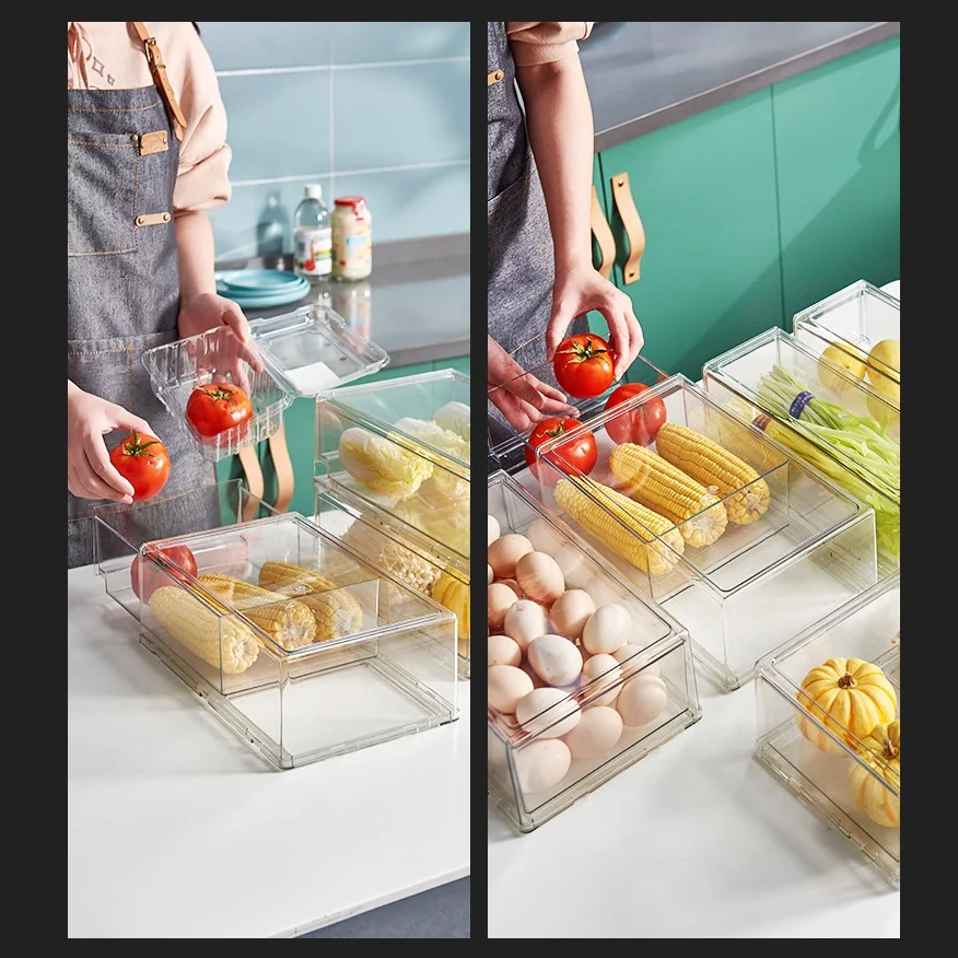 TFORU-Drawer Refrigerator Storage Box Clear Food Storage Bin Fruit Vegatable Meat Freezer Fridge Stackable Kitchen Organizer
TFORU-Drawer Refrigerator Storage Box Clear Food Storage Bin Fruit Vegatable Meat Freezer Fridge Stackable Kitchen Organizer