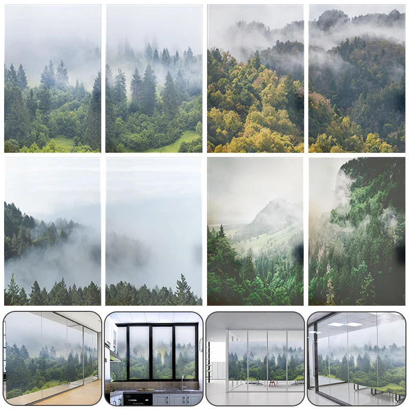 Nordic Style Forest Window Film Simple Landscape Stained Blackout Bathroom Door Glass Film Sunscreen Static Cling Frosted Film
Nordic Style Forest Window Film Simple Landscape Stained Blackout Bathroom Door Glass Film Sunscreen Static Cling Frosted Film
