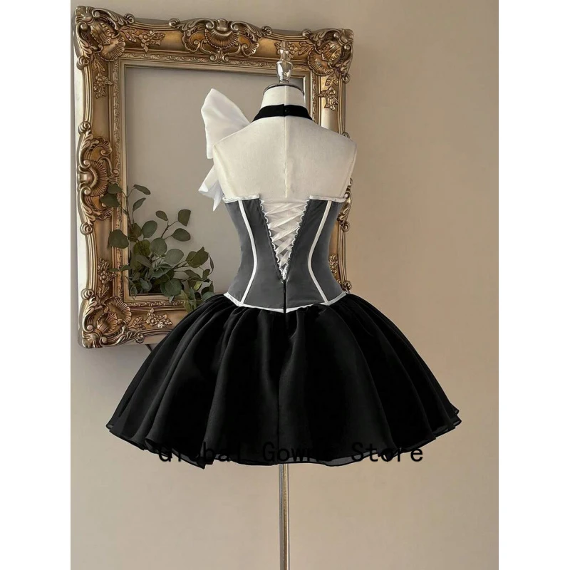 Black And White Short Homecoming Prom Dress Halter Lace Up Back Satin Evening Gowns Cocktail Party Dress Customized платье вечер
Black And White Short Homecoming Prom Dress Halter Lace Up Back Satin Evening Gowns Cocktail Party Dress Customized платье вечер