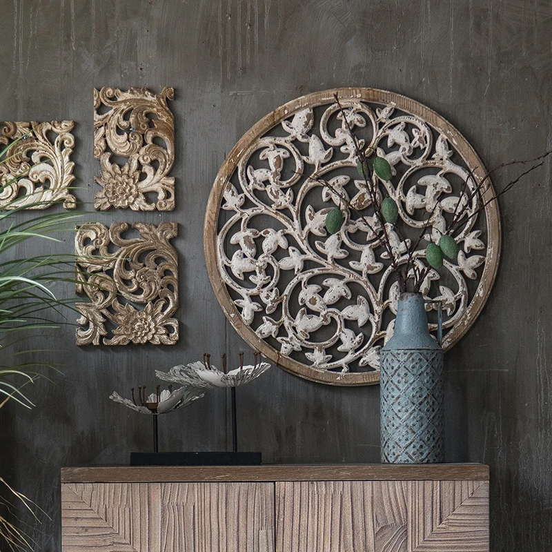 American home solid wood wall decoration retro creative hanging B & B hotel round entrance jewelry wall pendant
American home solid wood wall decoration retro creative hanging B & B hotel round entrance jewelry wall pendant