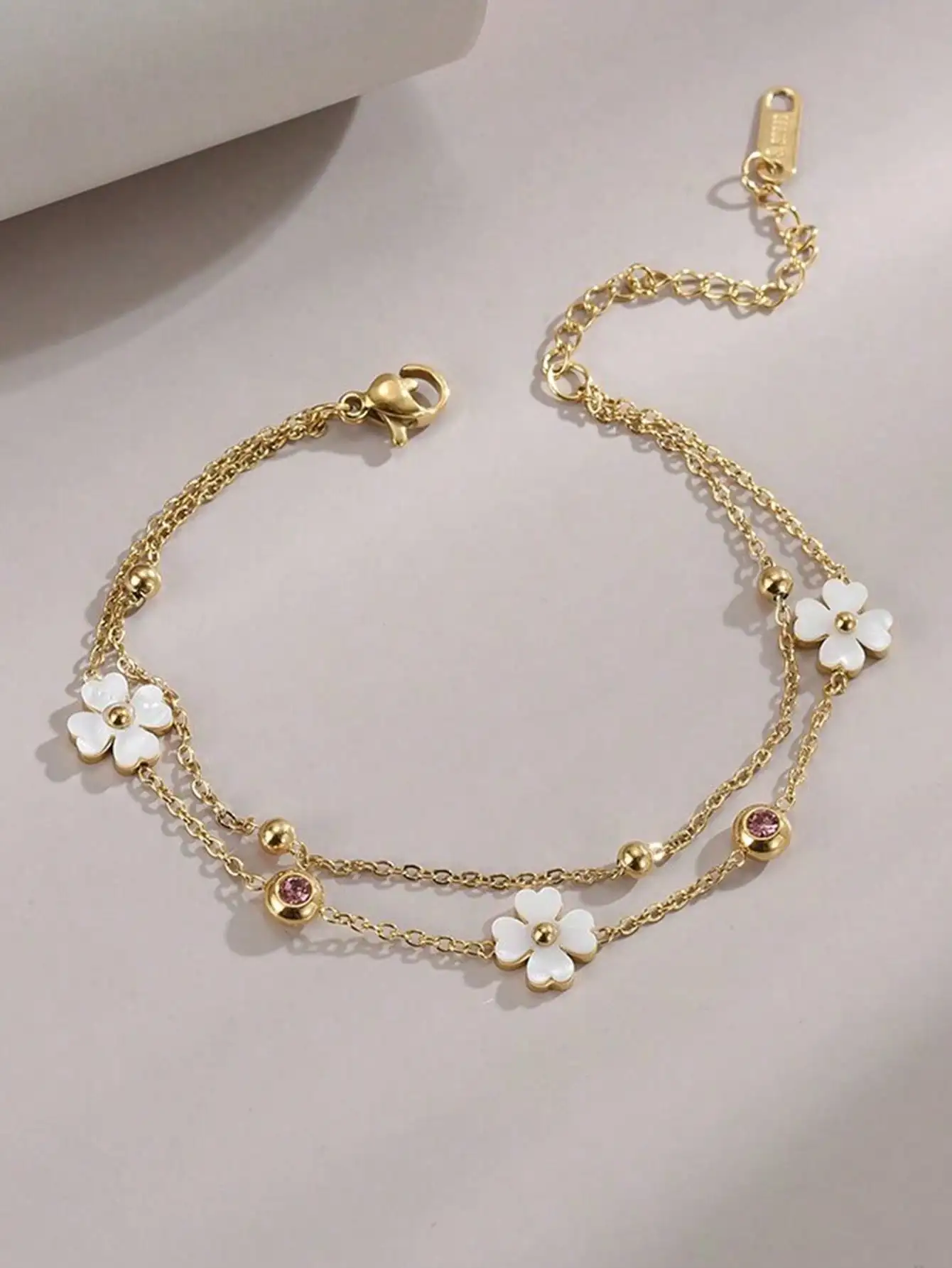 1pc Stainless Steel Four-Leaf Flower Beach Anklet For Women
1pc Stainless Steel Four-Leaf Flower Beach Anklet For Women
