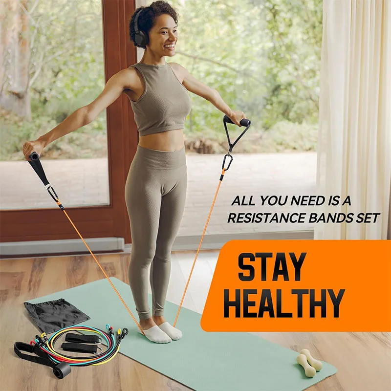 Набор эспандеров для тренировок, лента для упражнений, 5-трубная фитнес-лента с дверными якорными ручками, ремни для ног и фитнес-палка
Набор эспандеров для тренировок, лента для упражнений, 5-трубная фитнес-лента с дверными якорными ручками, ремни для ног и фитнес-палка