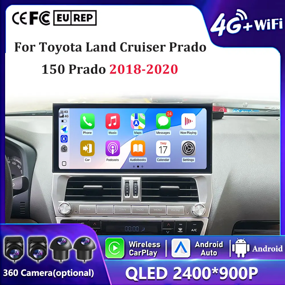 2400*900P For Toyota Land Cruiser Prado 150 2018-2020 Carplay Auto Android 14.0 4G LTE Car DSP Player Radio GPS WIFI Bluetooth
2400*900P For Toyota Land Cruiser Prado 150 2018-2020 Carplay Auto Android 14.0 4G LTE Car DSP Player Radio GPS WIFI Bluetooth