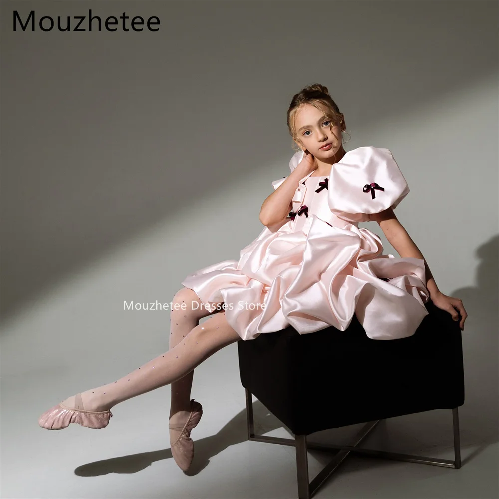 Mouzhetee A-Line Satin Pink Bow Flowers Girl Dresses Wedding Party Dress for Kids Flowers Girls Prom Gowns Custom Made
Mouzhetee A-Line Satin Pink Bow Flowers Girl Dresses Wedding Party Dress for Kids Flowers Girls Prom Gowns Custom Made