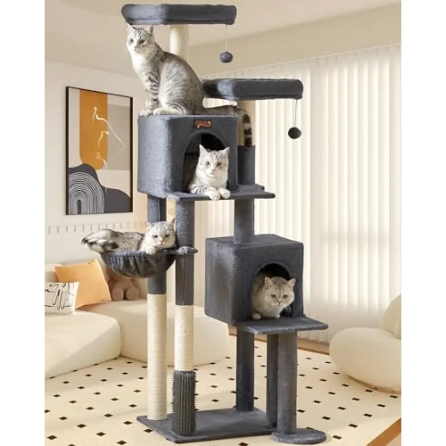 Large Extra Tall Cat Tree Tower for Indoor Cats 65 inch - XL Sturdy Heavy Duty Multi Level Cat Condo with Scratching Post Hammo
Large Extra Tall Cat Tree Tower for Indoor Cats 65 inch - XL Sturdy Heavy Duty Multi Level Cat Condo with Scratching Post Hammo