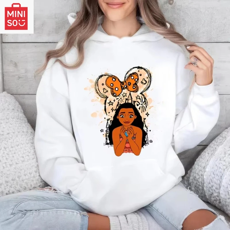 MINISO Kawaii Disney Princess Moana Minnie Bow Knot Sweater Casual Top Loose Clothing Print Women's Hooded Sports
MINISO Kawaii Disney Princess Moana Minnie Bow Knot Sweater Casual Top Loose Clothing Print Women's Hooded Sports