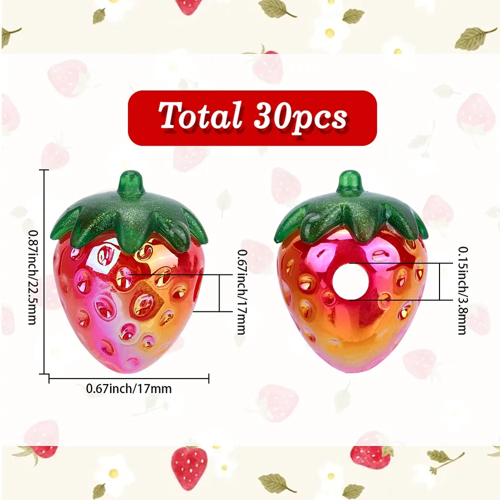 30Pcs Electroplate Opaque Acrylic Pendants Strawberry Cerise 22.5x17x17mm Hole: 3.8mm 30pcs/set
30Pcs Electroplate Opaque Acrylic Pendants Strawberry Cerise 22.5x17x17mm Hole: 3.8mm 30pcs/set