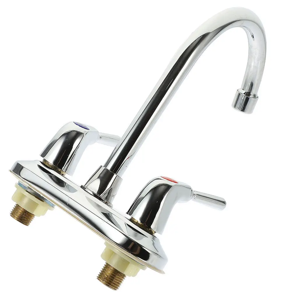 Flexible Rotatable Spout Kitchen Dual Handle Cold Hot Water Tap 360° Swivel Utility Sink For Bathroom Kitchen Sturdy Metal
Flexible Rotatable Spout Kitchen Dual Handle Cold Hot Water Tap 360° Swivel Utility Sink For Bathroom Kitchen Sturdy Metal
