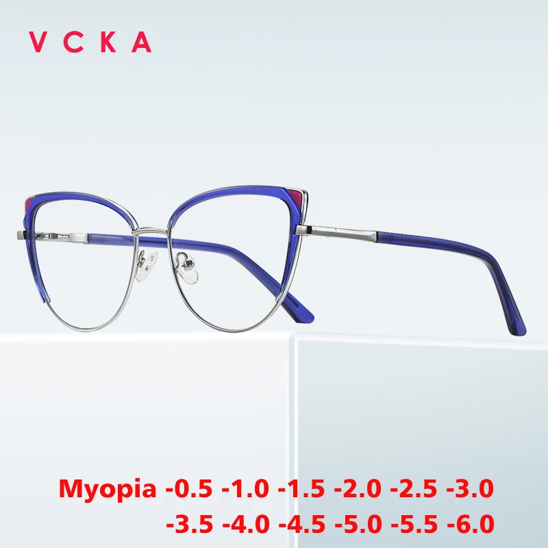 VCKA Anti-blue Light Myopia Optics Glasses Frame Duotone Metal Women Butterfly Fashion Custom Prescription Eyewear -0.50 TO -10
VCKA Anti-blue Light Myopia Optics Glasses Frame Duotone Metal Women Butterfly Fashion Custom Prescription Eyewear -0.50 TO -10