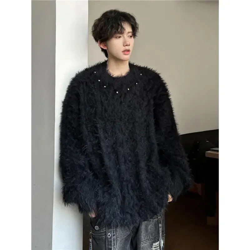 Autumn Winter Retro Fashion Trend New Black Beaded Men Sweater Loose American Lazy Gothic Wind High Street Korean Couple Coat
Autumn Winter Retro Fashion Trend New Black Beaded Men Sweater Loose American Lazy Gothic Wind High Street Korean Couple Coat